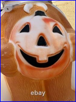 Vintage Empire Blow Mold 90's Halloween Teddy Bear Raccoon Bandit Pumpkin 24