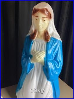 Vintage Empire Blow Mold Christmas Lighted Set 27 Joseph Mary Jesus With Box