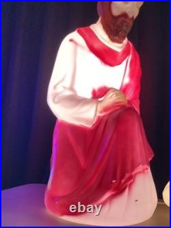 Vintage Empire Blow Mold Christmas Lighted Set 27 Joseph Mary Jesus With Box