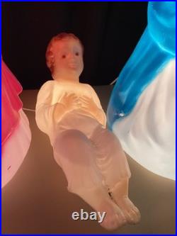 Vintage Empire Blow Mold Christmas Lighted Set 27 Joseph Mary Jesus With Box