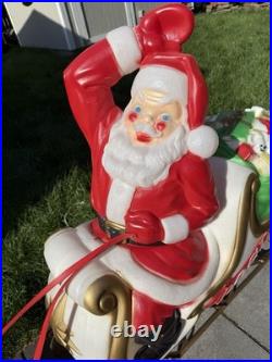 Vintage Empire Blow Mold Christmas Santa, Reindeer, Sleigh in Original box