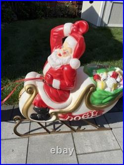 Vintage Empire Blow Mold Christmas Santa, Reindeer, Sleigh in Original box
