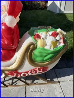 Vintage Empire Blow Mold Christmas Santa, Reindeer, Sleigh in Original box