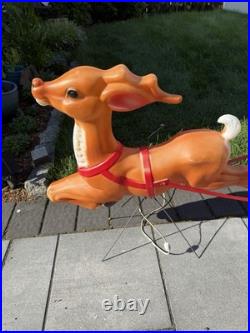 Vintage Empire Blow Mold Christmas Santa, Reindeer, Sleigh in Original box