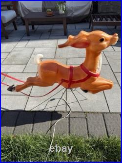 Vintage Empire Blow Mold Christmas Santa, Reindeer, Sleigh in Original box