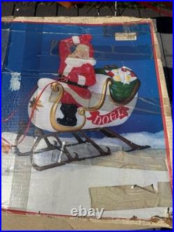 Vintage Empire Blow Mold Christmas Santa, Reindeer, Sleigh in Original box