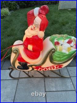 Vintage Empire Blow Mold Christmas Santa, Reindeer, Sleigh in Original box