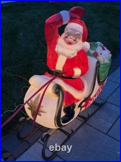 Vintage Empire Blow Mold Christmas Santa, Reindeer, Sleigh in Original box