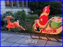 Vintage Empire Blow Mold Christmas Santa, Reindeer, Sleigh in Original box