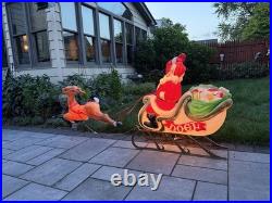 Vintage Empire Blow Mold Christmas Santa, Reindeer, Sleigh in Original box