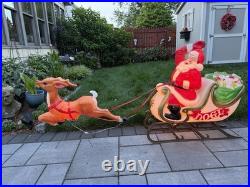 Vintage Empire Blow Mold Christmas Santa, Reindeer, Sleigh in Original box