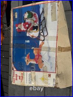 Vintage Empire Blow Mold Christmas Santa, Reindeer, Sleigh in Original box