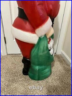 Vintage Empire Blow Mold Lighted Santa Clause 46 Tall Christmas Yard Decoration