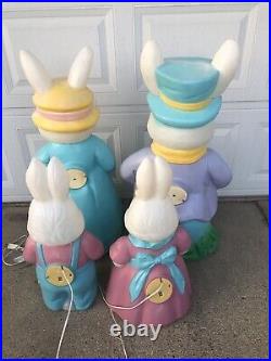 Vintage Empire Blow Mold Mr And Mrs Easter Bunny And General Foam Boy Girl