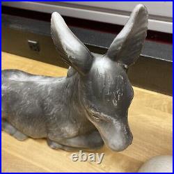 Vintage Empire Blow Mold Nativity Animals Cow Sheep Donkey USA READ