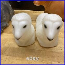 Vintage Empire Blow Mold Nativity Animals Cow Sheep Donkey USA READ