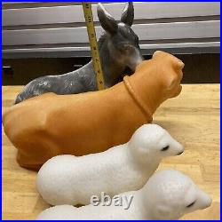 Vintage Empire Blow Mold Nativity Animals Cow Sheep Donkey USA READ