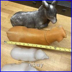 Vintage Empire Blow Mold Nativity Animals Cow Sheep Donkey USA READ
