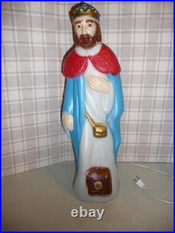 Vintage Empire Blow Mold Nativity Set 10pc Tallest is 23 Jesus Mary Joseph Wise