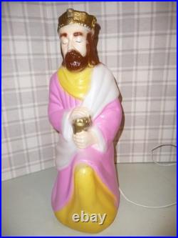 Vintage Empire Blow Mold Nativity Set 10pc Tallest is 23 Jesus Mary Joseph Wise