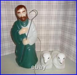 Vintage Empire Blow Mold Nativity Set 10pc Tallest is 23 Jesus Mary Joseph Wise