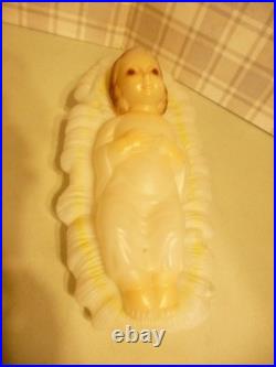 Vintage Empire Blow Mold Nativity Set 10pc Tallest is 23 Jesus Mary Joseph Wise