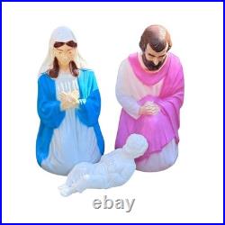 Vintage Empire Blow Mold Nativity Set Light-Up Mary Joseph Baby Jesus 27