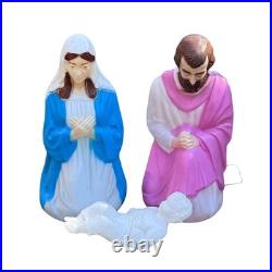 Vintage Empire Blow Mold Nativity Set Light-Up Mary Joseph Baby Jesus 27