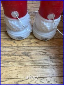 Vintage Empire Blow Mold Noel Christmas Candle Pair 39 Tall 1973 Lighted
