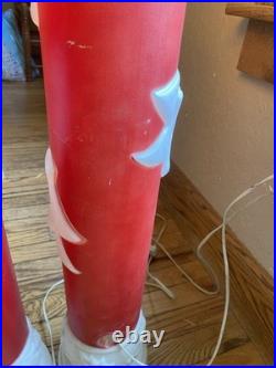 Vintage Empire Blow Mold Noel Christmas Candle Pair 39 Tall 1973 Lighted