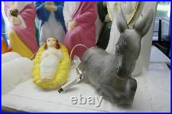 Vintage Empire Blow Mold Outdoor Nativity Set Lighted Christmas Plastic 12 Pcs