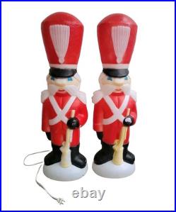 Vintage Empire Blow Mold Rare Nutcracker Toy Soldier WithRifle Light Up Christmas