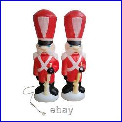 Vintage Empire Blow Mold Rare Nutcracker Toy Soldier WithRifle Light Up Christmas