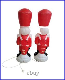 Vintage Empire Blow Mold Rare Nutcracker Toy Soldier WithRifle Light Up Christmas