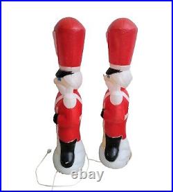 Vintage Empire Blow Mold Rare Nutcracker Toy Soldier WithRifle Light Up Christmas