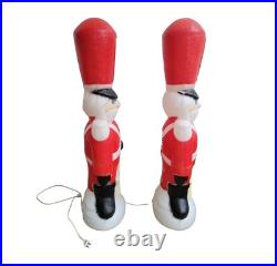 Vintage Empire Blow Mold Rare Nutcracker Toy Soldier WithRifle Light Up Christmas