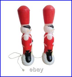 Vintage Empire Blow Mold Rare Nutcracker Toy Soldier WithRifle Light Up Christmas