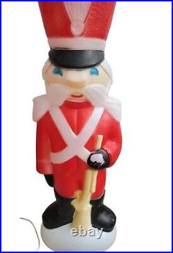 Vintage Empire Blow Mold Rare Nutcracker Toy Soldier WithRifle Light Up Christmas