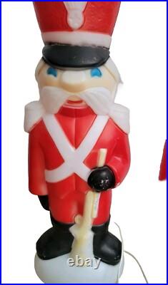 Vintage Empire Blow Mold Rare Nutcracker Toy Soldier WithRifle Light Up Christmas