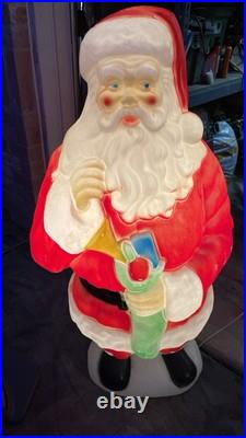 Vintage Empire Blow Mold Santa Claus With Stocking Christmas Decor Lights Up 42