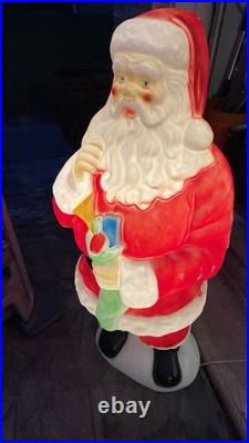 Vintage Empire Blow Mold Santa Claus With Stocking Christmas Decor Lights Up 42