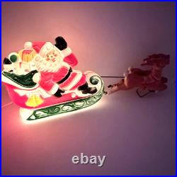 Vintage Empire Blow Mold Santa Sleigh Reindeer Christmas Decor Light Up Tabletop Vintage Empire Blow Mold Santa Sleigh Reindeer Christmas Decor Light Up Tabletop