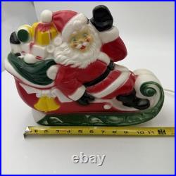 Vintage Empire Blow Mold Santa Sleigh Reindeer Christmas Decor Light Up Tabletop