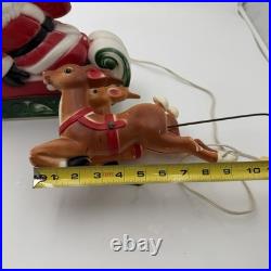 Vintage Empire Blow Mold Santa Sleigh Reindeer Christmas Decor Light Up Tabletop