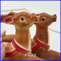 Vintage Empire Blow Mold Santa Sleigh Reindeer Christmas Decor Light Up Tabletop