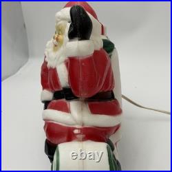 Vintage Empire Blow Mold Santa Sleigh Reindeer Christmas Decor Light Up Tabletop