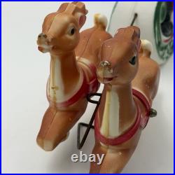 Vintage Empire Blow Mold Santa Sleigh Reindeer Christmas Decor Light Up Tabletop