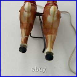 Vintage Empire Blow Mold Santa Sleigh Reindeer Christmas Decor Light Up Tabletop
