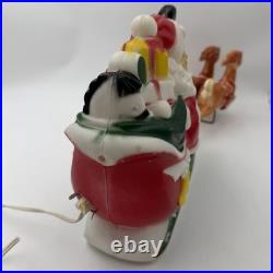 Vintage Empire Blow Mold Santa Sleigh Reindeer Christmas Decor Light Up Tabletop