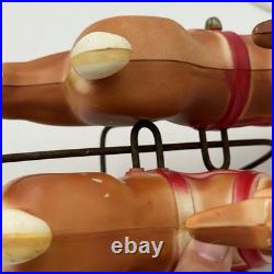 Vintage Empire Blow Mold Santa Sleigh Reindeer Christmas Decor Light Up Tabletop